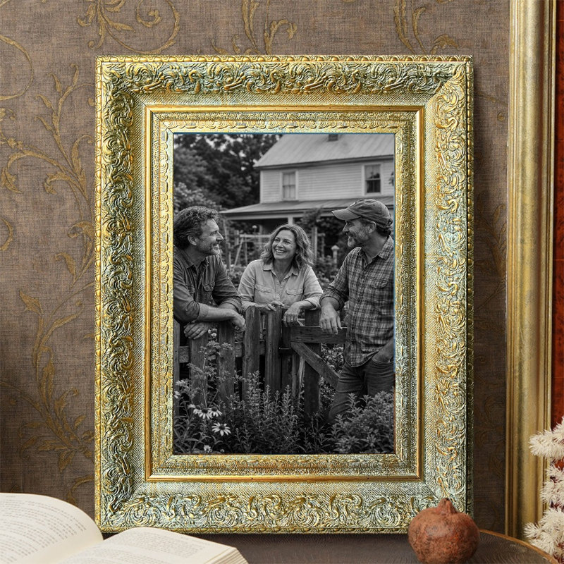 Cadre à photo mural antique 1 pi 5 po x 7 po avec profil décoratif