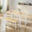 Ensemble de table de salle à manger 3 pièces avec 2 bancs-1944398250