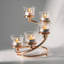 Bougeoir 1 lumière en métal doré 5 tasses