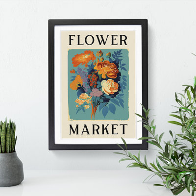 Antique Flower Market Exhibition No.12 - Single Picture Frame Print on Wood