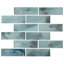 Carreau de mosaïque murale en verre brillant 12 po x 12 po Midnight Tide Subway