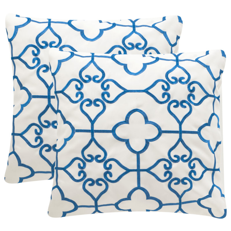  Coussin intérieur / extérieur Euro, Bleu royal / crème