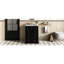 Meuble-lavabo de 24 po avec tiroir et portes, design contemporain, finition lisse, lavabo en céramique, poignées or élégantes à compartiments disposés, lavabo brillant, rangement fonctionnel, bois massif, simple