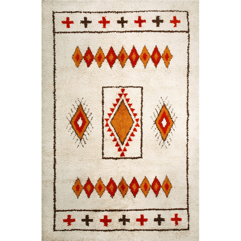Tapis tribal rétro en laine berbère marocain