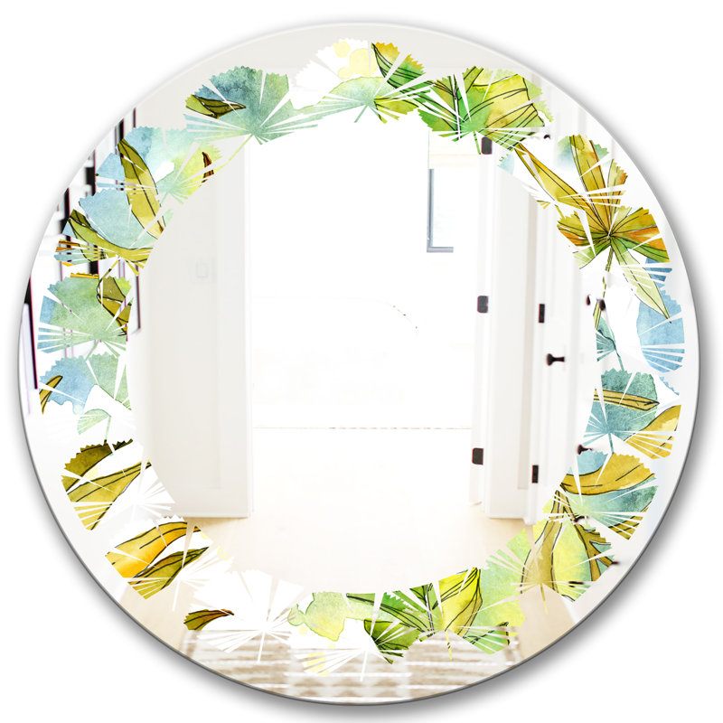 Miroir mural Foliage, H 23,6 po x l 23,6 po, Foliage Leaves Coastal