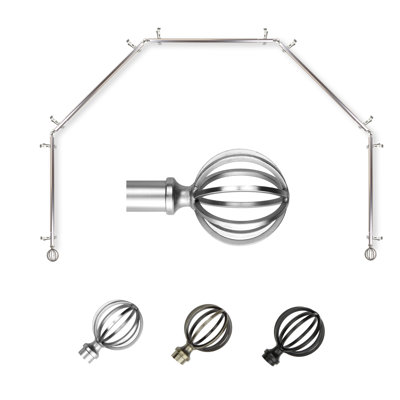 Burma Adjustable Bay Window Single Curtain Rod
