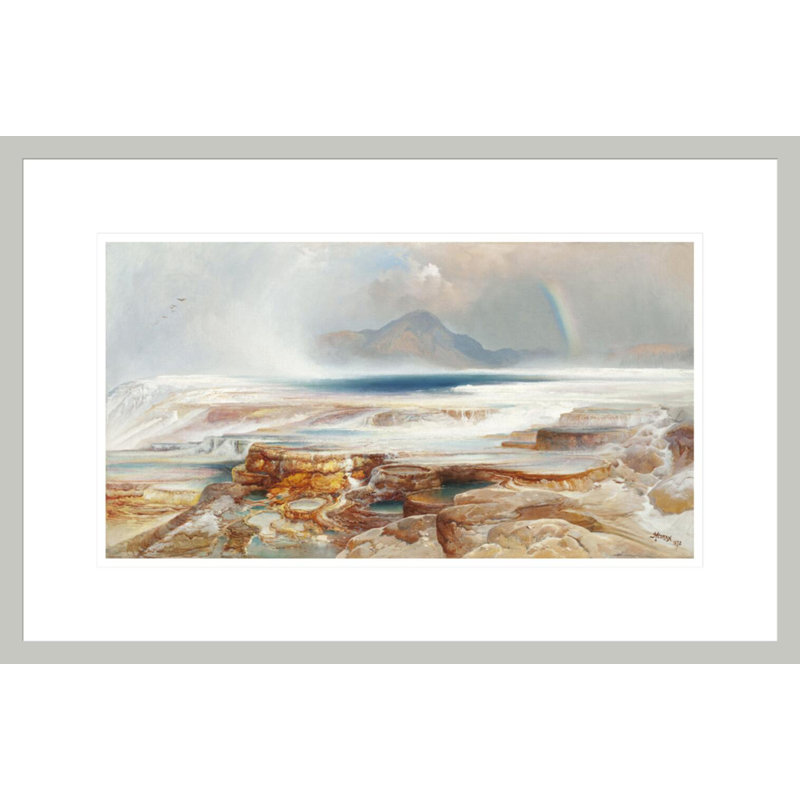 «Hot Springs of the Yellowstone» par Thomas Moran, impression giclée encadrée, H 14,36 po x l 21,75 po