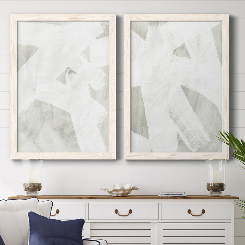 Pierre brossée I, toile encadrée de qualité supérieure - prête à être accrochée, H 31,5 po x l 47 po x P 1,5 po, Cadre blanc