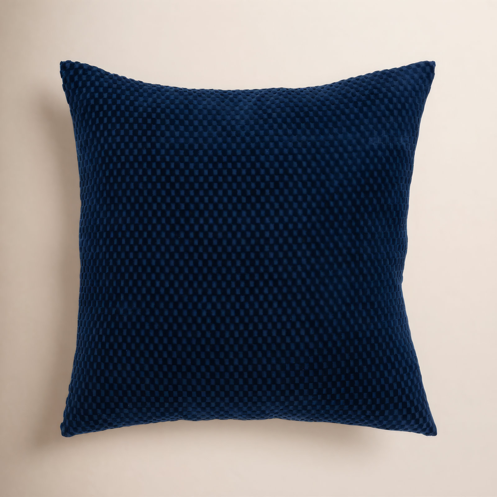 Zoya Textured Cotton Throw Pillow, Deep Dark Blue