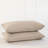 MooMee 100% Washed Cotton Pillowcases Linen Like Textured Breathable Soft-108202829-108202831