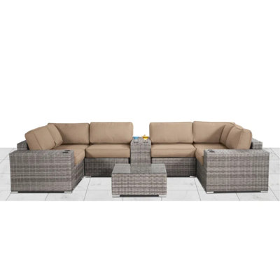 Fully Assembled Rattan Wicker 4-Person Seating Group With Cushions