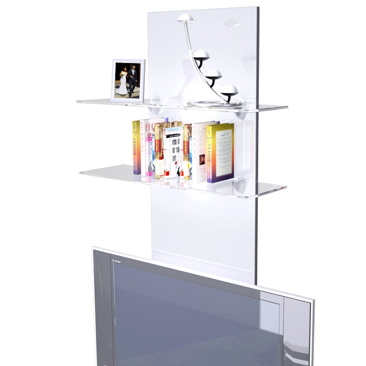Mccrea 2 Piece Floating Shelf, White (glossy), No