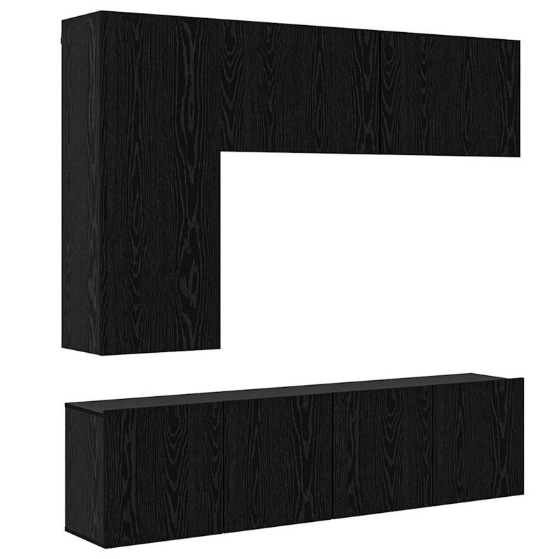 Unfinished TV Stand for TVs up to 24", Black Oak