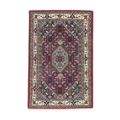 Red Floral Tribal 4  x 6 Indo-Bidjar Oriental Rug
