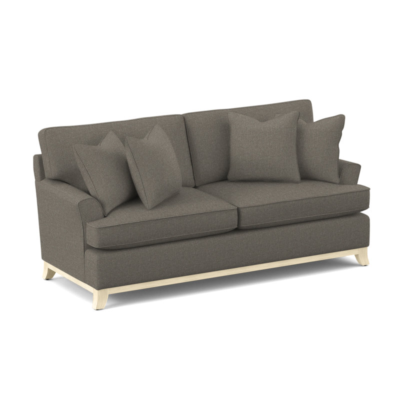 Oaks Way 84" Flared Arm Sofa with Reversible Cushions, Gel Memory Foam Mattress, Elite Ivory; 0321-91, Bisque Finish