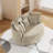 70.1" W Slipcovered Oversized Modern Chenille Sofa Chair, Upholstered Accent Barrel Chair With Pillows-119319706
