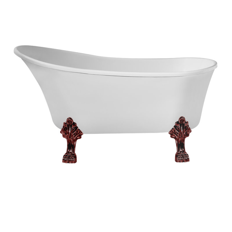 55" Streamline Clawfoot Soaking Acrylic Bathtub, Matte Oil Rubbed Bronze, Matte Oil Rubbed Bronze