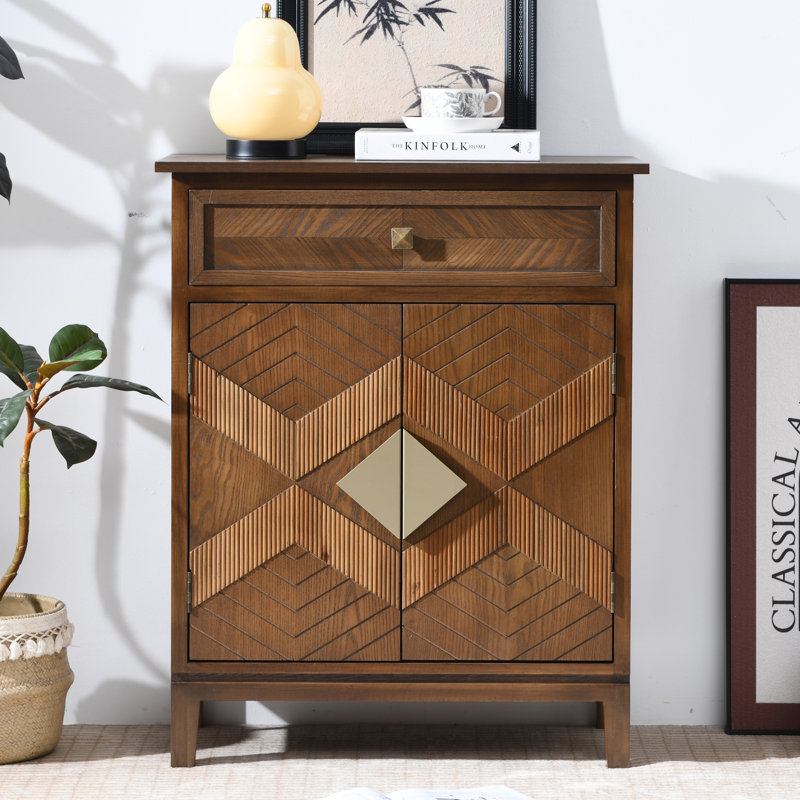 Asante 28"W x 35"H x 14"D Enhanced Vintage Cabinet - Rich Brown,1-Drawer Entryway Cabinet