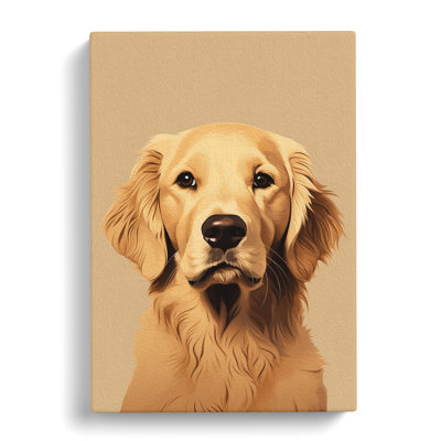Golden Retriever Minimalism No.2 - Wrapped Canvas