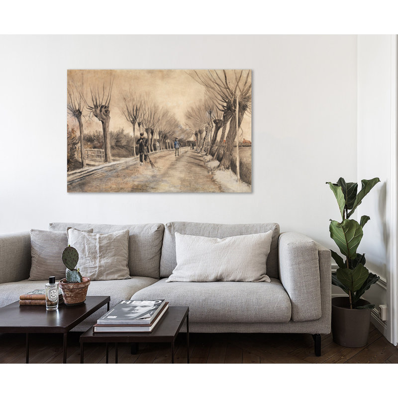«Road in Etten» par Vincent Van Gogh - reproduction d'art sur toile tendue, H 40 po x l 60 po x P 1,5 po