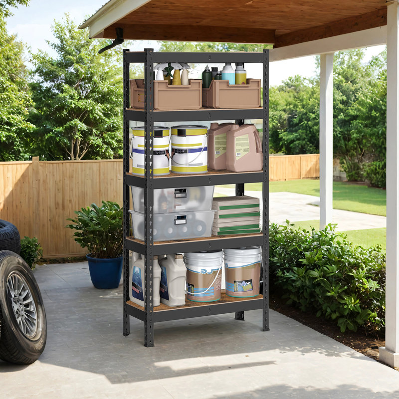 Étagères de rangement à 5 niveaux, rangement de garage, assemblage sans boulon, étagère réglable, 11,8 po x 29,5 po x 59,1 po, charge 1929 lb