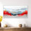 «Red White Autumn Mon monochrome Drift Hills III», impressions sur toile rustiques, art mural encadré