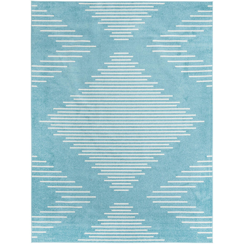 Geometric Indoor Rug, Rectangle 9'10" x 13'