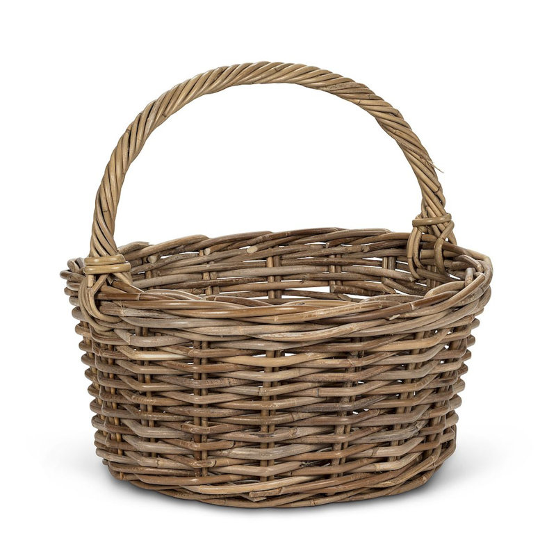 Panier en rotin à longues poignées