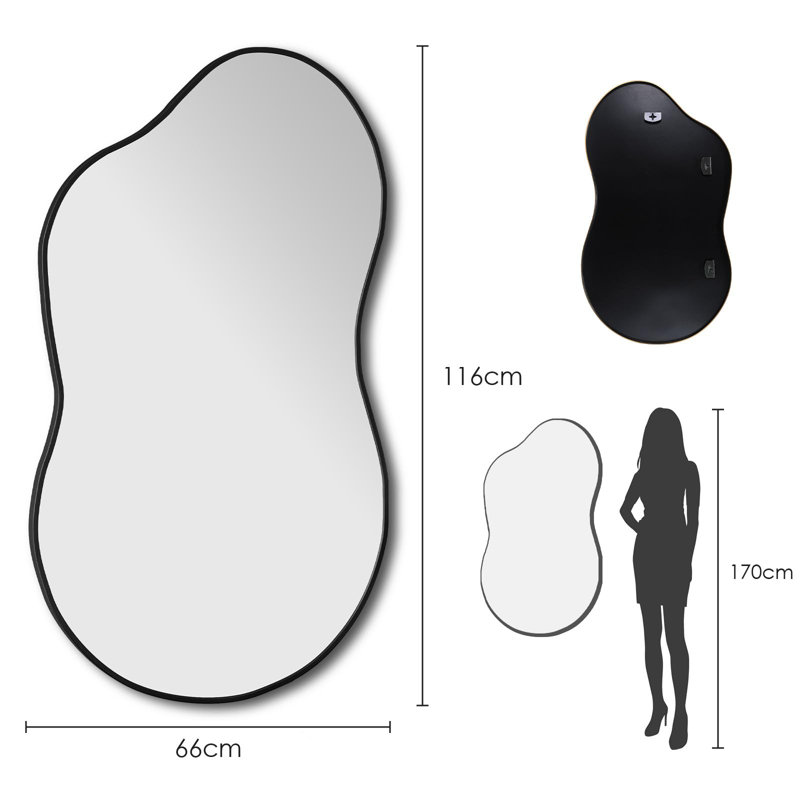 Aluminum Free Form Mirror, Black