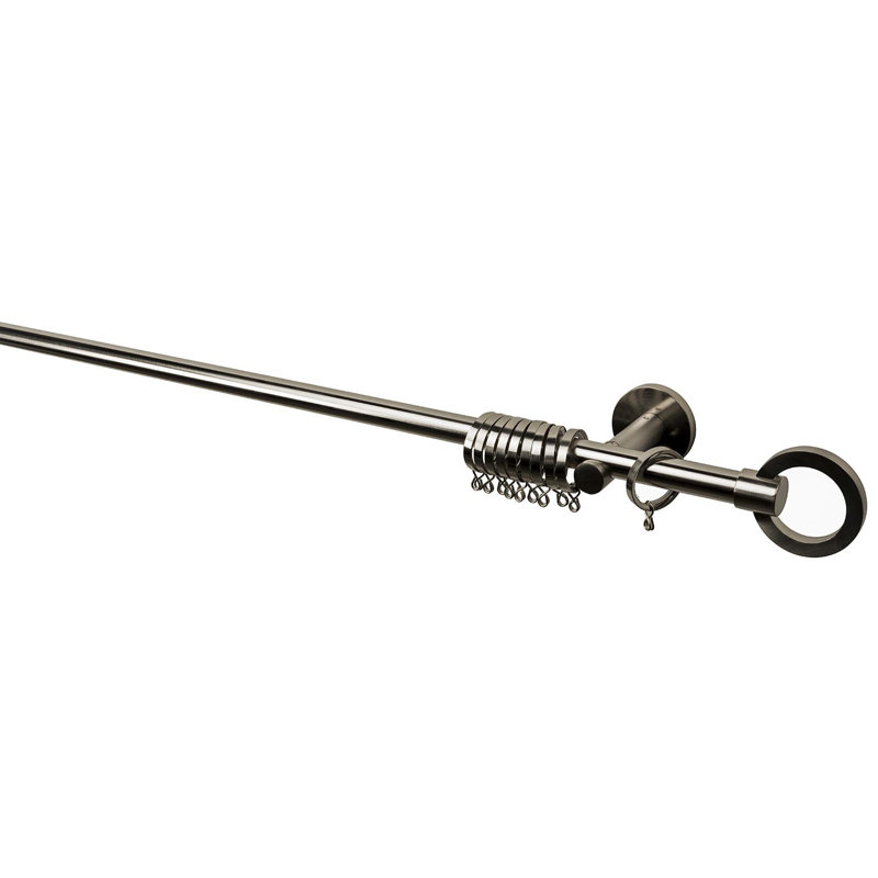 Tringle à rideaux simple argentée, H 1,10 po x l 95,00 po x P 2,00 po