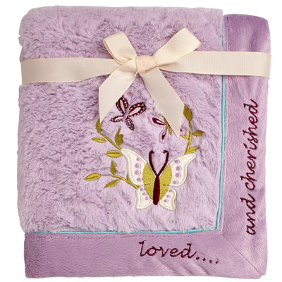 Couverture de bébé moelleux et pelucheux à papillon précieux