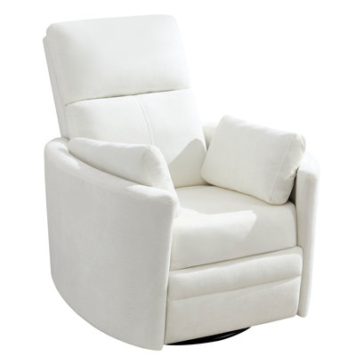 Luxurious Swivel Rocker Manual Recliner with Adjustable Pillows for Comfort by Latitude Run