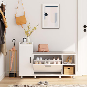 Shoe Storage Bench With Flip Drawer Shoe Cabinet