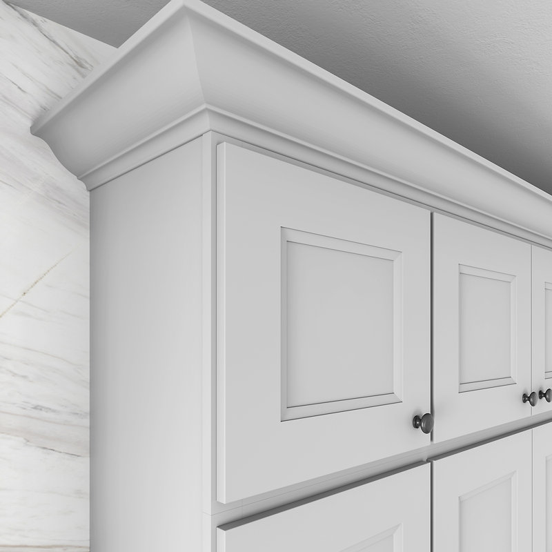 Armoire de cuisine en bois massif prête à assembler, H 42 po x l 12 po x P 12 po, Blanc Newport