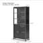 Vitrine de 76,75 po de hauteur, avec portes en verre et lumières DEL, armoire vitrée en acier avec verre à 3 côtés, garde-manger avec rangement pour les couloirs, salon, cuisine, décoration intérieure et bureau
