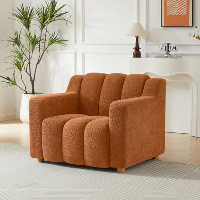 40"W Oversized Chenille Accent Chair, Modern Tufted Upholstered Armchair, Comfy Single Sofa Chair for Living Room/Bedroom