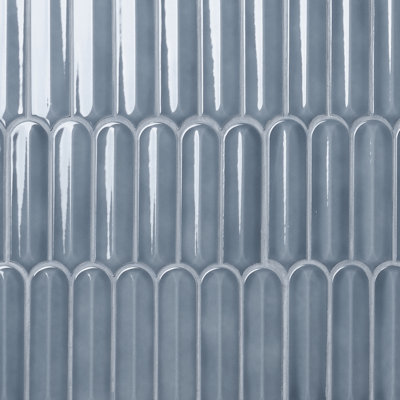 Plumes superposées 11,41 po X 12,87 po Carreau de mosaïque murale en céramique brillante (11,11 pieds carrés / caisse)