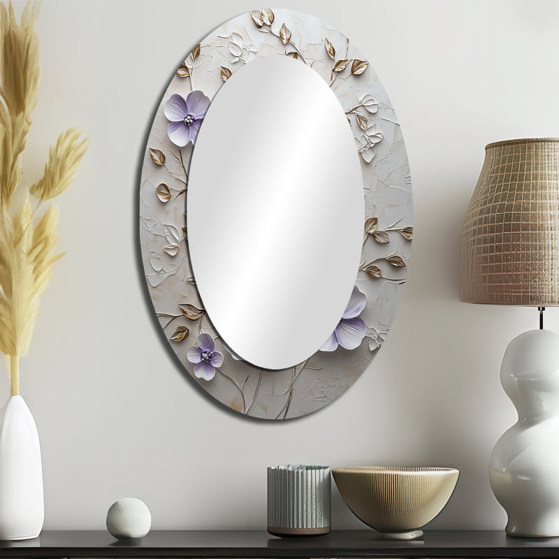 Miroir mural mauve traditionnel lilas mauve, 36 po x 24 po