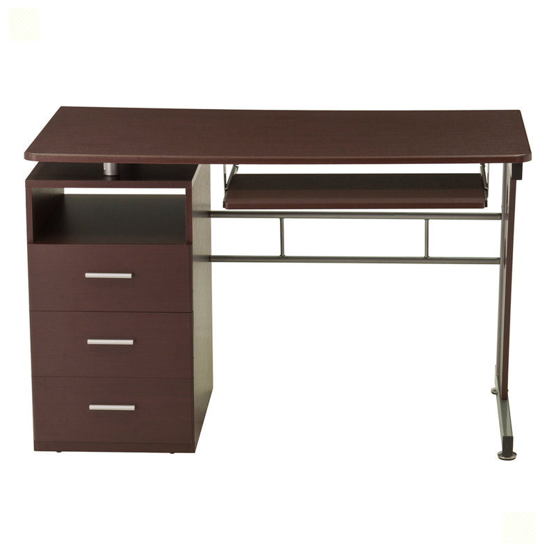 Solid Wood Top Metal Base Computer Desk
