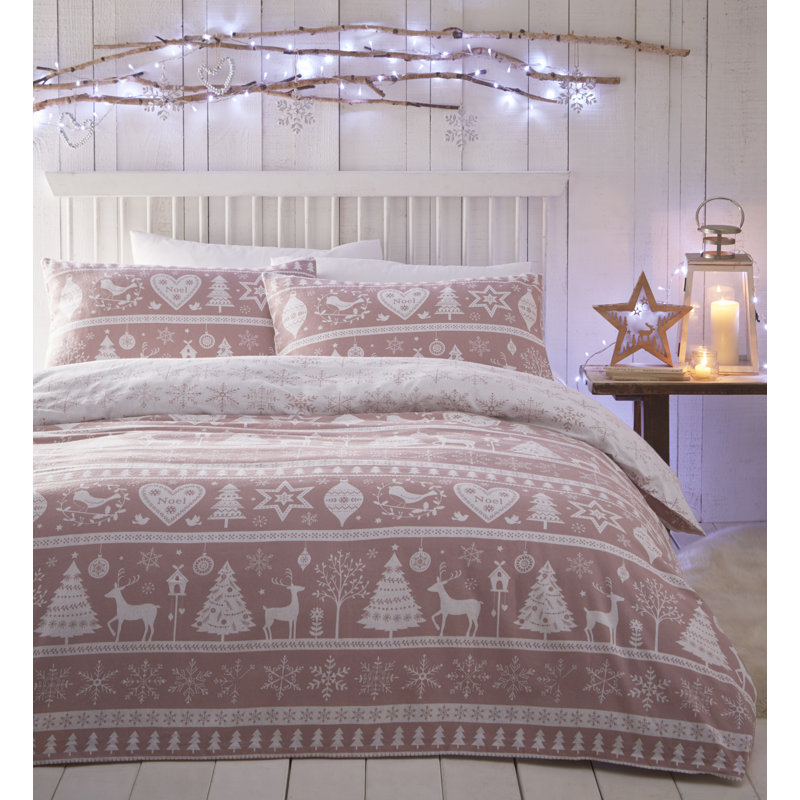 Pirro Scandi Brushed Cotton Duvet Cover Set, Kingsize - 2 Standard Pillowcases