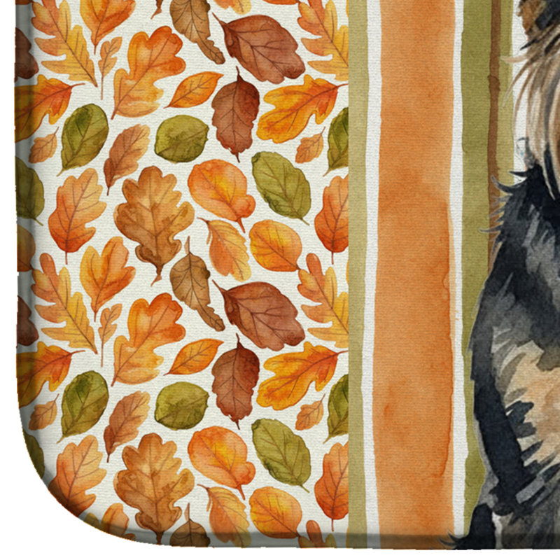 Black and Tan Brussels Griffon Heirloom Fall Dish Drying Mat