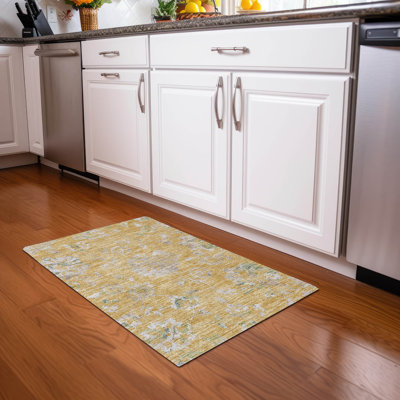 Premium Machine Washable Prisco Gold Rug