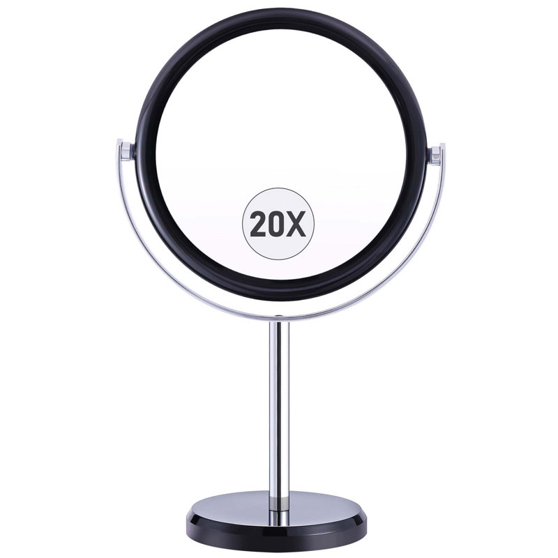 Demetrias Metal Round Floor Mirror, Black