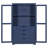 44.7" Freestanding Garage Storage Cabinet with Glass Doors, 4 Built-In Drawers & 20" Deep Shelves – Solid Pine Wood Utility Organizer-1336609069