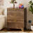 3-Drawer Nightstand with USB Hub, Fluted Design, Natural Oak Finish for Bedroom, Dorm, Apartment-5867934