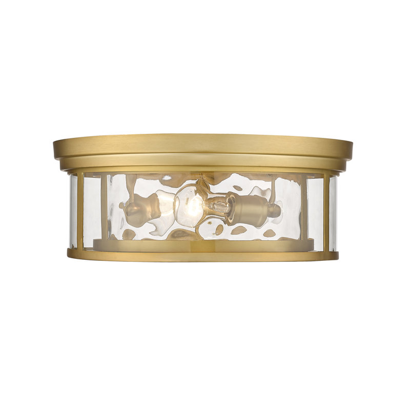 Masuda Glass Flush Mount, Olde Brass