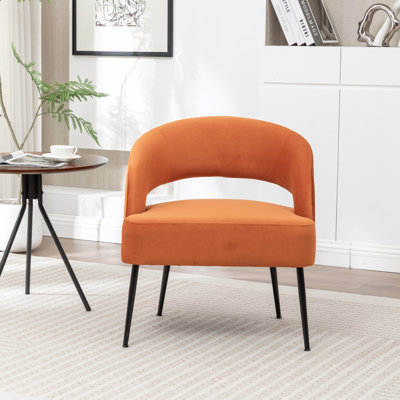 Mann Upholstered Velvet Armchair With Black Legs