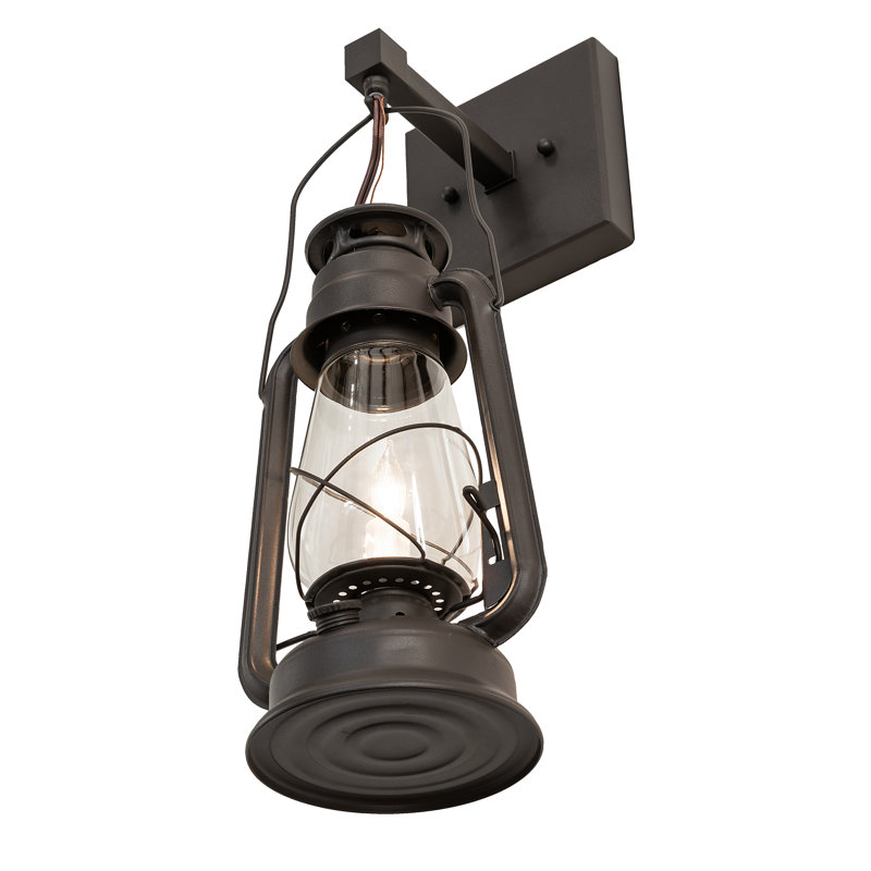 Longshore Tides A5951F3717A447DE9074B1B2AC24574D One Light Wall Sconce from Miner`S Lantern Collection, Black