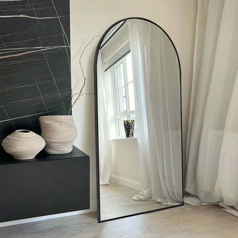 Grand miroir pleine grandeur avec 3 modes de fixation, Noir, 71 po x 28 po