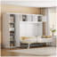 Grand lit escamotable mural avec armoires-1299775692